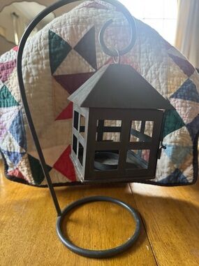 Bundle 4 $10 items for $30 Metal Hanging Lantern Tea Light Holder - Rustic Black